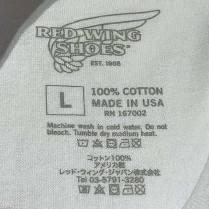 【中古品】【メンズ】 REDWING レッド ウィング LOGO TEE ロゴ Tシャツ 半袖 トップス 145-260801-sa-04-tei サイズ：L カラー：ホワイト 万代Net店