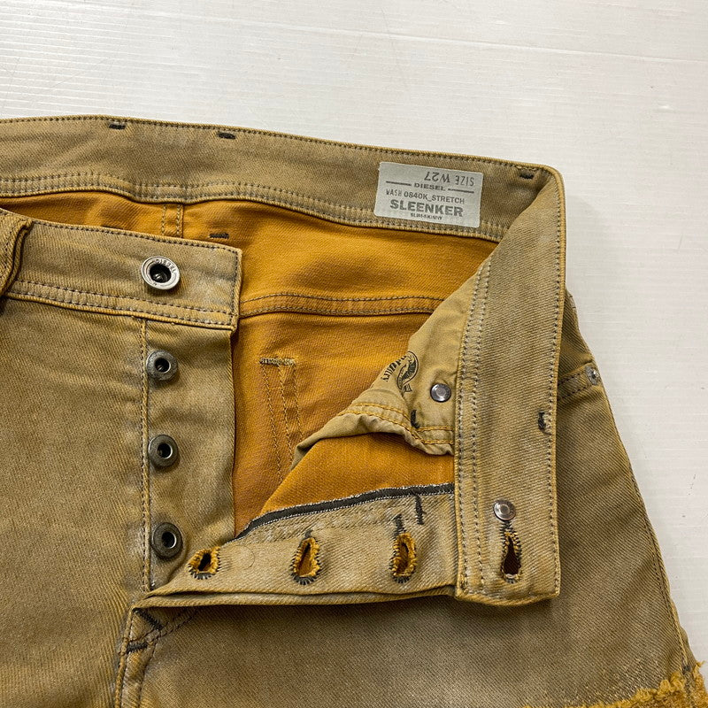 【現状渡し品】【メンズ】 DIESEL ディーゼル SLEENKER DENIM PANTS スリンカー デニム パンツ ボトムス ジーンズ 152-260801-sa-27-tei サイズ：27 カラー：ブラウン 万代Net店