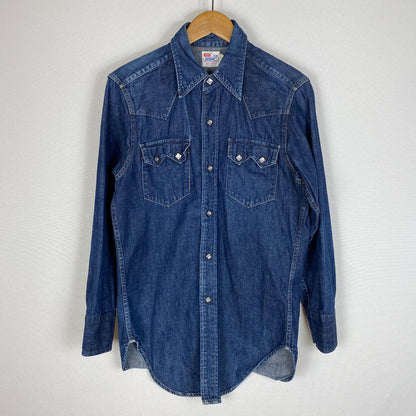 【中古品】【メンズ】 90's SHORTHORN WESTERN SHIRT 61504-53 90年代 ショートホーン ウエスタン シャツ ライトアウター 145-260420-KS-10-fuzh サイズ：36 カラー：インディゴ 万代Net店