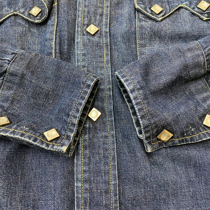 【中古品】【メンズ】 90's SHORTHORN WESTERN SHIRT 61504-53 90年代 ショートホーン ウエスタン シャツ ライトアウター 145-260420-KS-10-fuzh サイズ：36 カラー：インディゴ 万代Net店