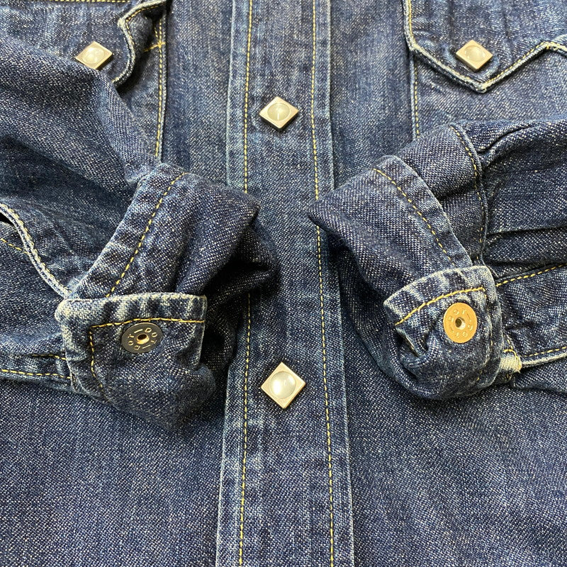 【中古品】【メンズ】 90's SHORTHORN WESTERN SHIRT 61504-53 90年代 ショートホーン ウエスタン シャツ ライトアウター 145-260420-KS-10-fuzh サイズ：36 カラー：インディゴ 万代Net店