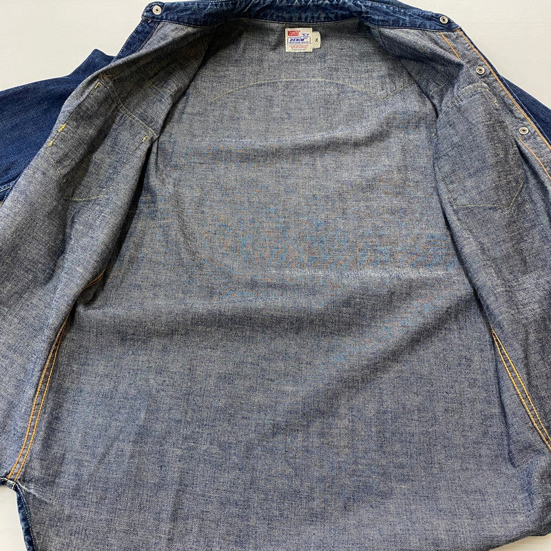 【中古品】【メンズ】 90's SHORTHORN WESTERN SHIRT 61504-53 90年代 ショートホーン ウエスタン シャツ ライトアウター 145-260420-KS-10-fuzh サイズ：36 カラー：インディゴ 万代Net店