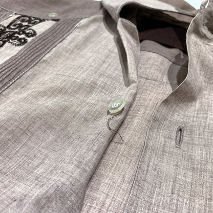 【現状渡し品】【メンズ】 GUAYABERA グァジャベーラ CUBAN SHIRT VINTAGE キューバシャツ 半袖 トップス ヴィンテージ 145-260716-ko-09-tei サイズ：M カラー：茶/紫系 万代Net店