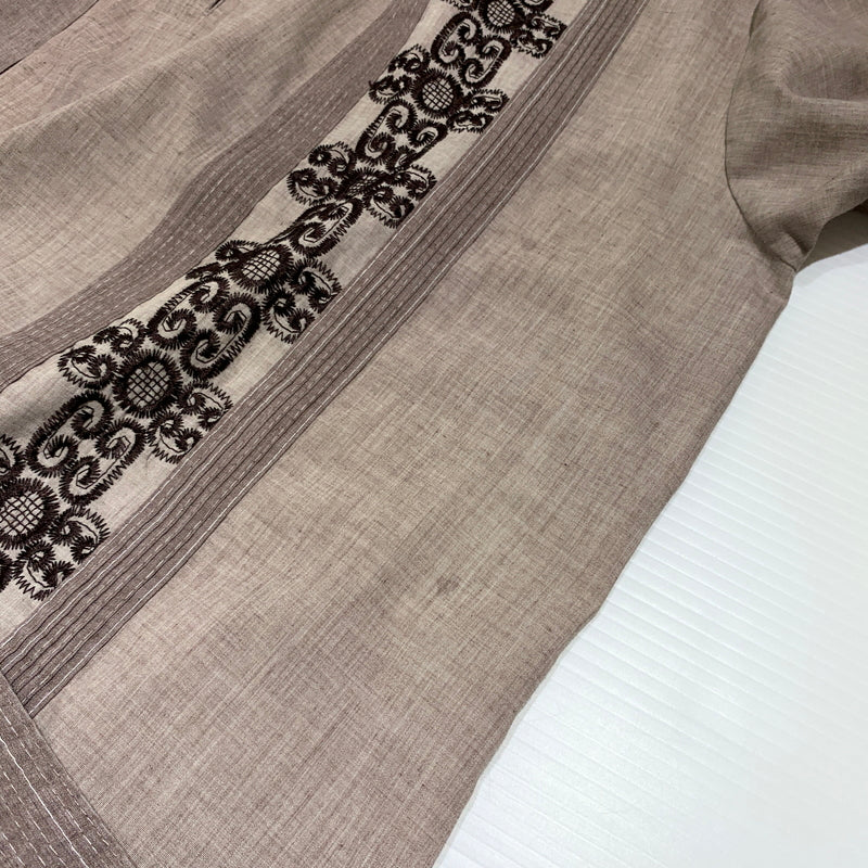 【現状渡し品】【メンズ】 GUAYABERA グァジャベーラ CUBAN SHIRT VINTAGE キューバシャツ 半袖 トップス ヴィンテージ 145-260716-ko-09-tei サイズ：M カラー：茶/紫系 万代Net店