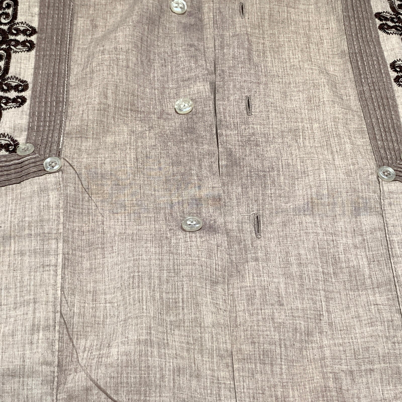 【現状渡し品】【メンズ】 GUAYABERA グァジャベーラ CUBAN SHIRT VINTAGE キューバシャツ 半袖 トップス ヴィンテージ 145-260716-ko-09-tei サイズ：M カラー：茶/紫系 万代Net店