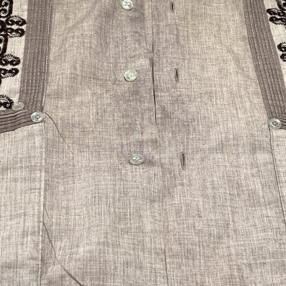 【現状渡し品】【メンズ】 GUAYABERA グァジャベーラ CUBAN SHIRT VINTAGE キューバシャツ 半袖 トップス ヴィンテージ 145-260716-ko-09-tei サイズ：M カラー：茶/紫系 万代Net店