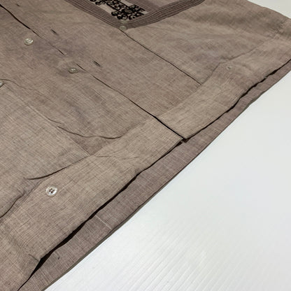 【現状渡し品】【メンズ】 GUAYABERA グァジャベーラ CUBAN SHIRT VINTAGE キューバシャツ 半袖 トップス ヴィンテージ 145-260716-ko-09-tei サイズ：M カラー：茶/紫系 万代Net店