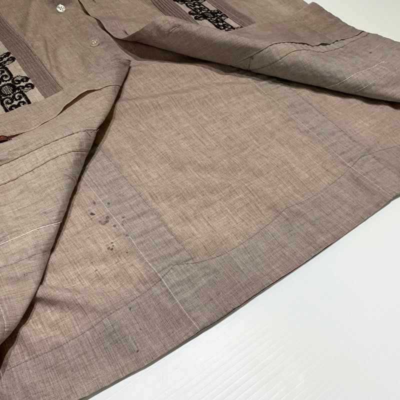 【現状渡し品】【メンズ】 GUAYABERA グァジャベーラ CUBAN SHIRT VINTAGE キューバシャツ 半袖 トップス ヴィンテージ 145-260716-ko-09-tei サイズ：M カラー：茶/紫系 万代Net店