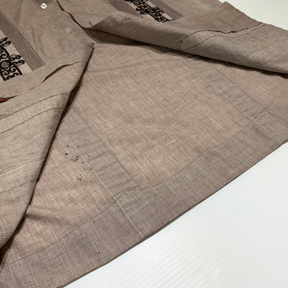 【現状渡し品】【メンズ】 GUAYABERA グァジャベーラ CUBAN SHIRT VINTAGE キューバシャツ 半袖 トップス ヴィンテージ 145-260716-ko-09-tei サイズ：M カラー：茶/紫系 万代Net店