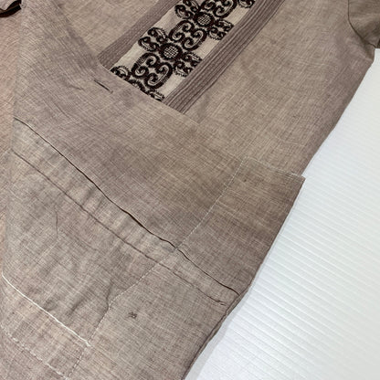 【現状渡し品】【メンズ】 GUAYABERA グァジャベーラ CUBAN SHIRT VINTAGE キューバシャツ 半袖 トップス ヴィンテージ 145-260716-ko-09-tei サイズ：M カラー：茶/紫系 万代Net店