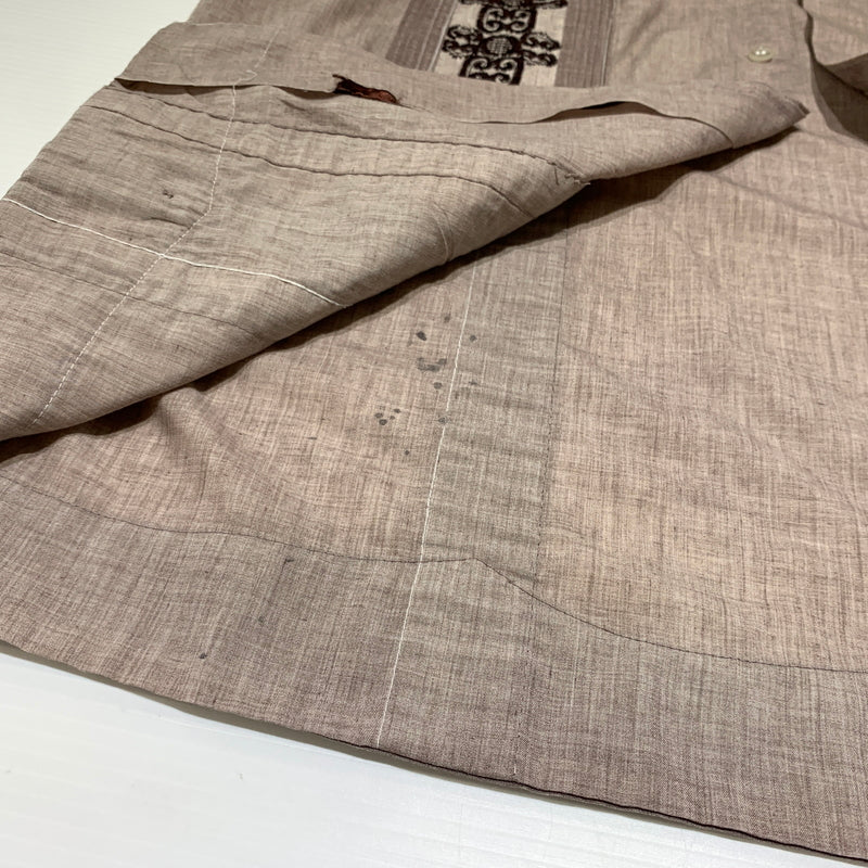 【現状渡し品】【メンズ】 GUAYABERA グァジャベーラ CUBAN SHIRT VINTAGE キューバシャツ 半袖 トップス ヴィンテージ 145-260716-ko-09-tei サイズ：M カラー：茶/紫系 万代Net店