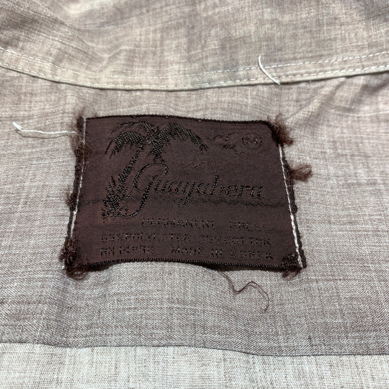 【現状渡し品】【メンズ】 GUAYABERA グァジャベーラ CUBAN SHIRT VINTAGE キューバシャツ 半袖 トップス ヴィンテージ 145-260716-ko-09-tei サイズ：M カラー：茶/紫系 万代Net店