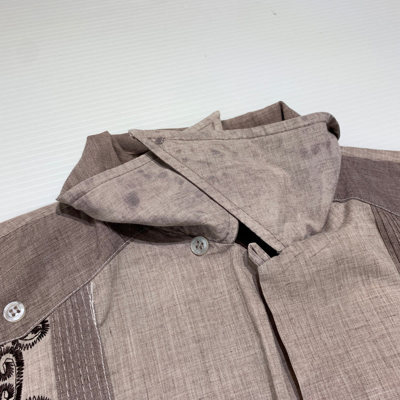 【現状渡し品】【メンズ】 GUAYABERA グァジャベーラ CUBAN SHIRT VINTAGE キューバシャツ 半袖 トップス ヴィンテージ 145-260716-ko-09-tei サイズ：M カラー：茶/紫系 万代Net店
