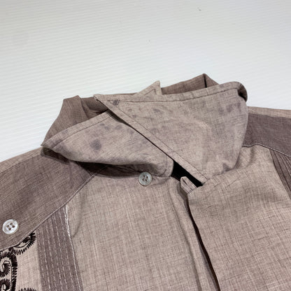 【現状渡し品】【メンズ】 GUAYABERA グァジャベーラ CUBAN SHIRT VINTAGE キューバシャツ 半袖 トップス ヴィンテージ 145-260716-ko-09-tei サイズ：M カラー：茶/紫系 万代Net店