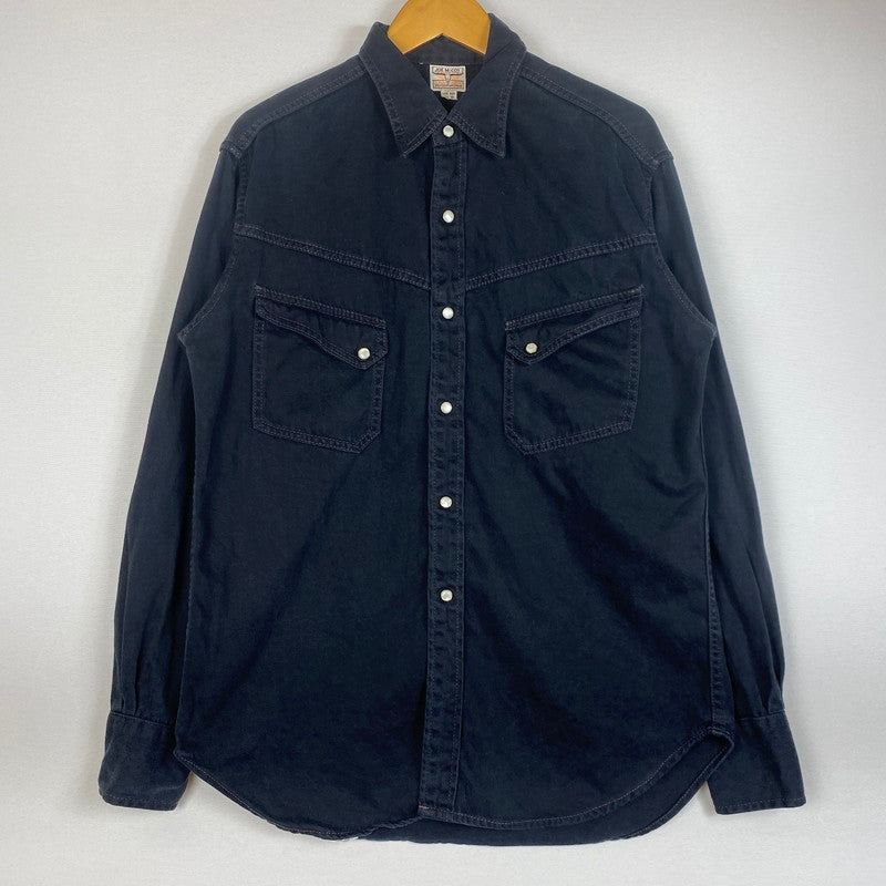 【中古品】【メンズ】 JOE McCOY ジョーマッコイ DENIM WESTERN SHIRT LOT105 デニムウエスタンシャツ トップス 145-260702-ss-06-tei サイズ：16 カラー：ブラック 万代Net店