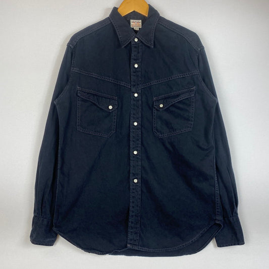 【中古品】【メンズ】 JOE McCOY ジョーマッコイ DENIM WESTERN SHIRT LOT105 デニムウエスタンシャツ トップス 145-260702-ss-06-tei サイズ：16 カラー：ブラック 万代Net店