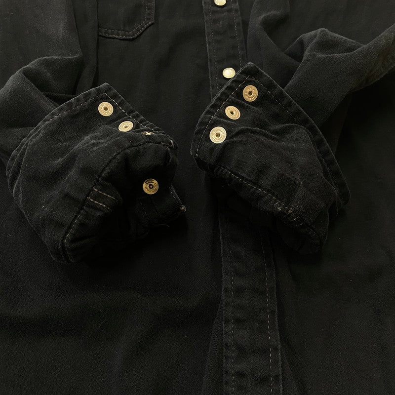 【中古品】【メンズ】 JOE McCOY ジョーマッコイ DENIM WESTERN SHIRT LOT105 デニムウエスタンシャツ トップス 145-260702-ss-06-tei サイズ：16 カラー：ブラック 万代Net店