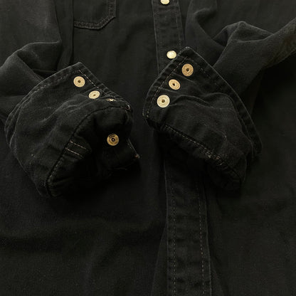 【中古品】【メンズ】 JOE McCOY ジョーマッコイ DENIM WESTERN SHIRT LOT105 デニムウエスタンシャツ トップス 145-260702-ss-06-tei サイズ：16 カラー：ブラック 万代Net店