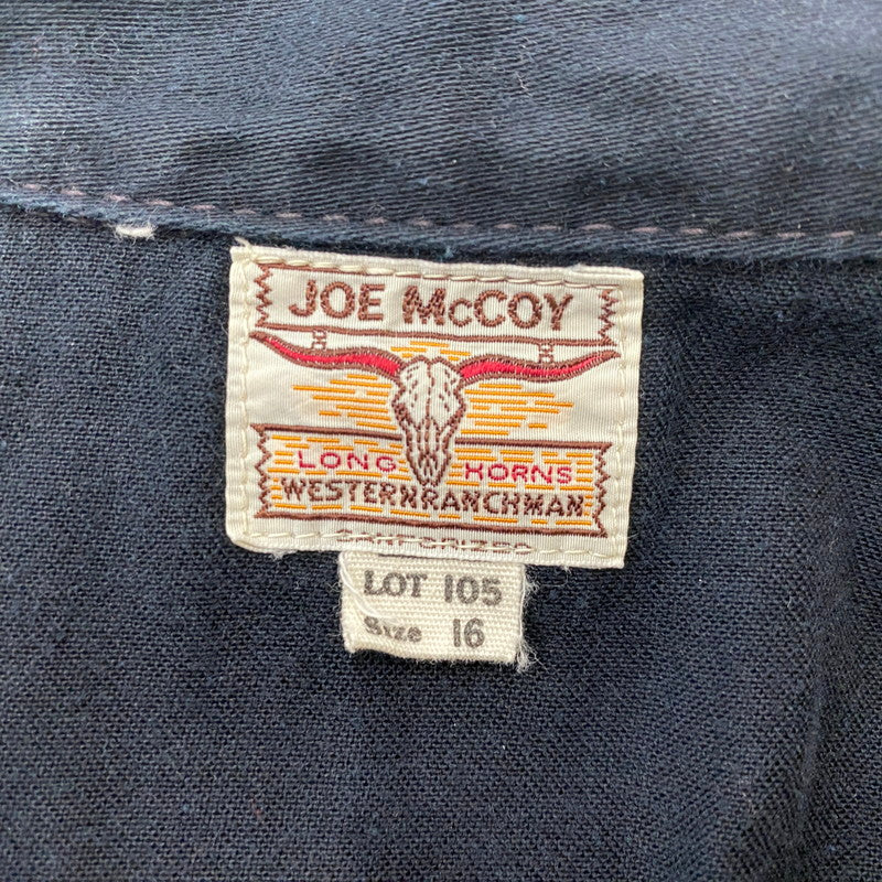 【中古品】【メンズ】 JOE McCOY ジョーマッコイ DENIM WESTERN SHIRT LOT105 デニムウエスタンシャツ トップス 145-260702-ss-06-tei サイズ：16 カラー：ブラック 万代Net店