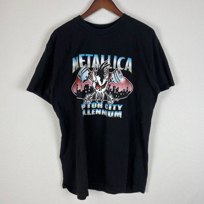 【中古品】【メンズ】 TOUR CHAMP ツアーチャンプ 90’s METALLICA MORTER CITY MILLENNIUM TOUR TEE 90年代 メタリカ モルタルシティ ミレニアム ツアー Tシャツ 半袖 トップス 145-260418-ks-03-tei サイズ：L カラー：ブラック 万代Net店
