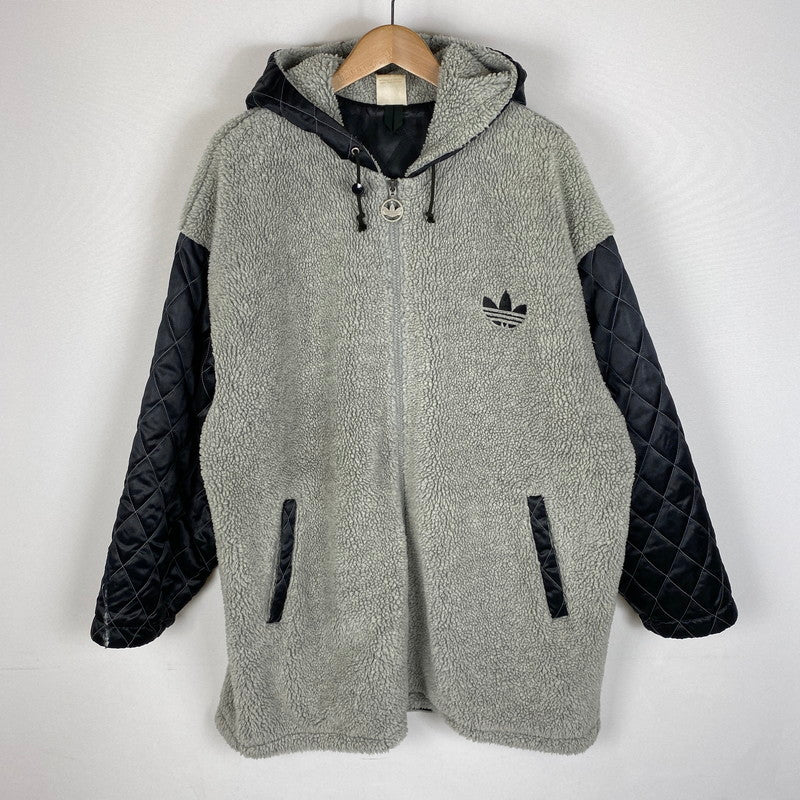 【現状渡し品】【メンズ】 adidas アディダス ARM QUILTED FLEECE JACKET AA-5147 アーム キルティング フリースジャケット アウター デサント社製 148-260415-ks-10-tei サイズ：L カラー：グレー 万代Net店