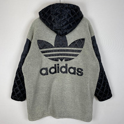 【現状渡し品】【メンズ】 adidas アディダス ARM QUILTED FLEECE JACKET AA-5147 アーム キルティング フリースジャケット アウター デサント社製 148-260415-ks-10-tei サイズ：L カラー：グレー 万代Net店