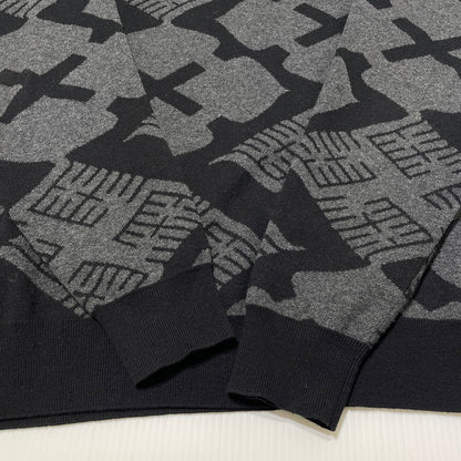 【中古品】【メンズ】 GAKKIN ガッキン × BUDSPOOL バッズプール 別注 コラボ JACQUARD SWEATER 花罰 ジャガードセーター 長袖 トップス ニット 147-260417-yo-08-tei サイズ：L カラー：ブラック/グレー 万代Net店