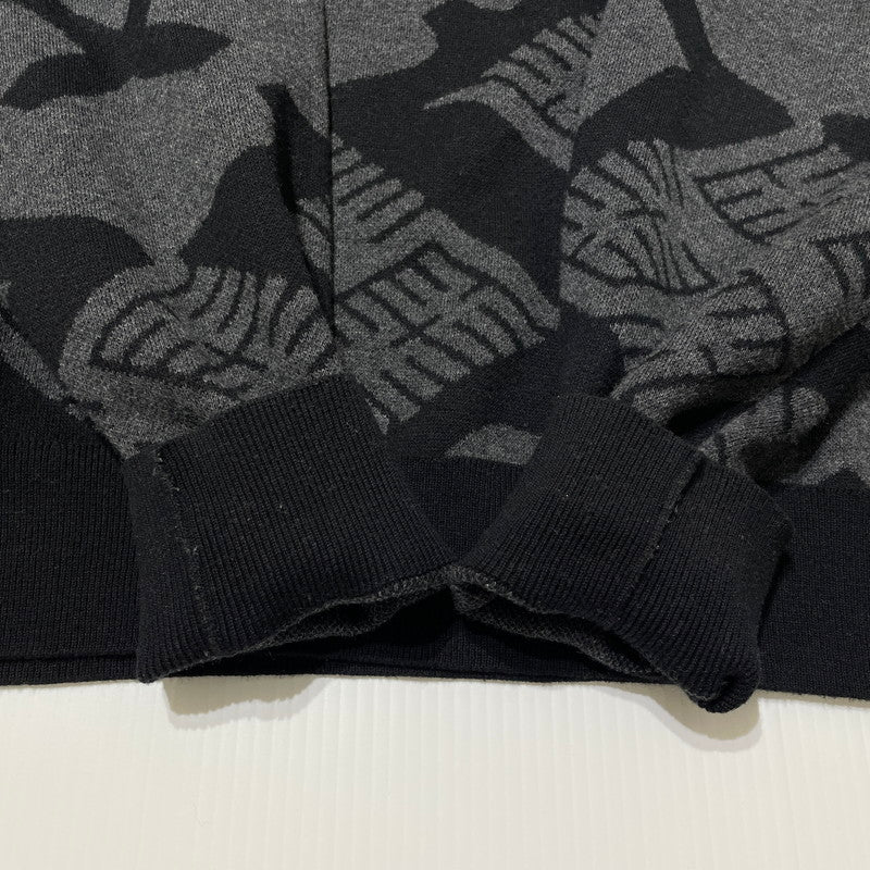 【中古品】【メンズ】 GAKKIN ガッキン × BUDSPOOL バッズプール 別注 コラボ JACQUARD SWEATER 花罰 ジャガードセーター 長袖 トップス ニット 147-260417-yo-08-tei サイズ：L カラー：ブラック/グレー 万代Net店