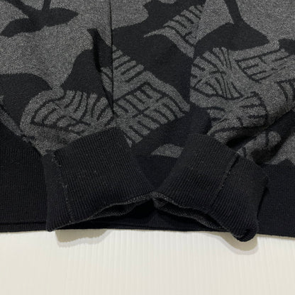 【中古品】【メンズ】 GAKKIN ガッキン × BUDSPOOL バッズプール 別注 コラボ JACQUARD SWEATER 花罰 ジャガードセーター 長袖 トップス ニット 147-260417-yo-08-tei サイズ：L カラー：ブラック/グレー 万代Net店