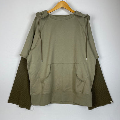 【中古品】【メンズ】 fafa フェフェ DOUBLE SLEEVE HOODIE 33421208 ダブル スリーブ フーディー トップス プルオーバーパーカー 140-260418-ko-11-tei サイズ：3 カラー：カーキ 万代Net店