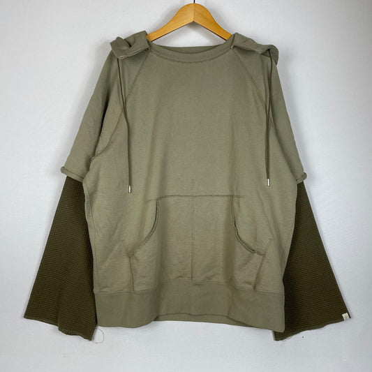 【中古品】【メンズ】 fafa フェフェ DOUBLE SLEEVE HOODIE 33421208 ダブル スリーブ フーディー トップス プルオーバーパーカー 140-260418-ko-11-tei サイズ：3 カラー：カーキ 万代Net店