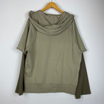 【中古品】【メンズ】 fafa フェフェ DOUBLE SLEEVE HOODIE 33421208 ダブル スリーブ フーディー トップス プルオーバーパーカー 140-260418-ko-11-tei サイズ：3 カラー：カーキ 万代Net店