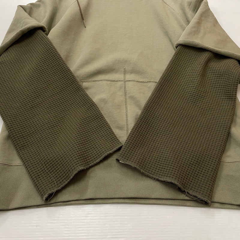 【中古品】【メンズ】 fafa フェフェ DOUBLE SLEEVE HOODIE 33421208 ダブル スリーブ フーディー トップス プルオーバーパーカー 140-260418-ko-11-tei サイズ：3 カラー：カーキ 万代Net店