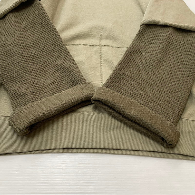 【中古品】【メンズ】 fafa フェフェ DOUBLE SLEEVE HOODIE 33421208 ダブル スリーブ フーディー トップス プルオーバーパーカー 140-260418-ko-11-tei サイズ：3 カラー：カーキ 万代Net店