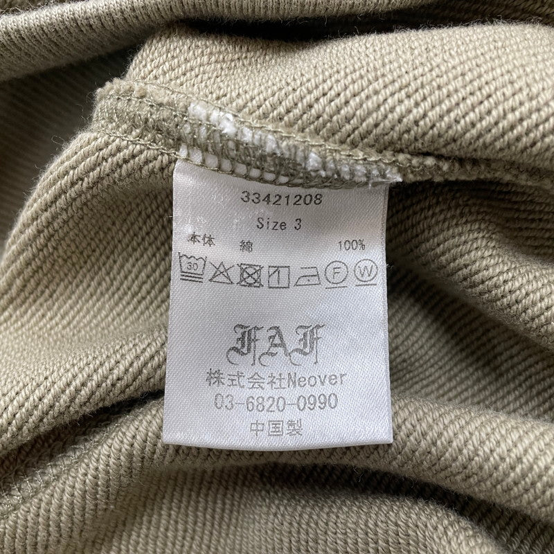 【中古品】【メンズ】 fafa フェフェ DOUBLE SLEEVE HOODIE 33421208 ダブル スリーブ フーディー トップス プルオーバーパーカー 140-260418-ko-11-tei サイズ：3 カラー：カーキ 万代Net店