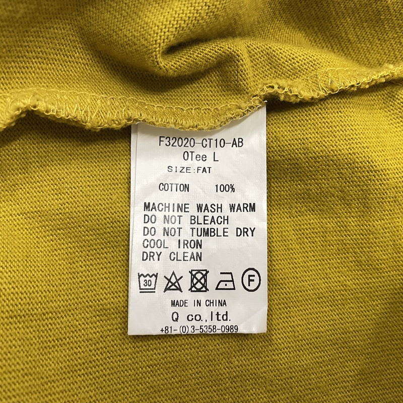 【中古品】【メンズ】 FAT エフエーティー OTEE L L/S TEE F32020-CT10 ロングスリーブTシャツ 長袖トップス カットソー 142-260711-ss-05-tei サイズ：FAT カラー：マスタード 万代Net店