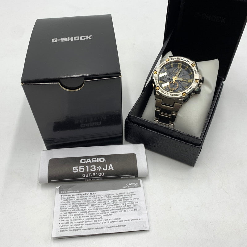 【中古品】【メンズ】 G-SHOCK ジーショック G-STEEL GST-B100D-1A9JF ジー スティール ウォッチ 腕時計 タフソーラー 196-260503-ko-11-tei カラー：シルバー 万代Net店