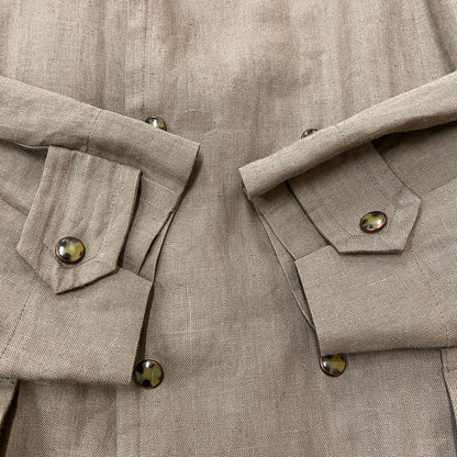 【中古品】【メンズ】 NICOLE ニコル LONG LINEN COAT ロング リネンコート ライトアウター MITSUHIRO MATSUDA 140-260418-ks-11-tei サイズ：表記サイズ無し カラー：ブラウン 万代Net店
