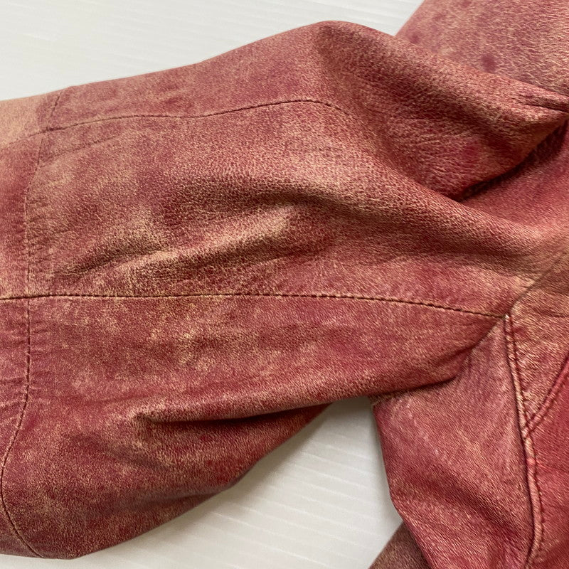 【現状渡し品】【メンズ】 BARASSI バラシ LAMB LEATHER JACKET ラム レザー ジャケット ライトアウター 147-260418-ks-13-tei サイズ：48 カラー：レッド 万代Net店