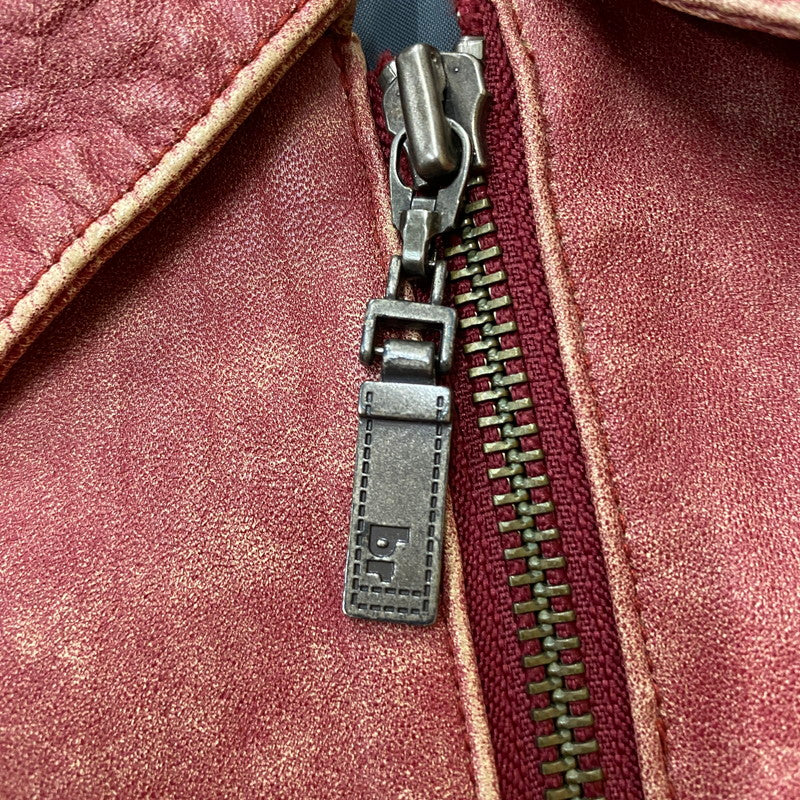 【現状渡し品】【メンズ】 BARASSI バラシ LAMB LEATHER JACKET ラム レザー ジャケット ライトアウター 147-260418-ks-13-tei サイズ：48 カラー：レッド 万代Net店