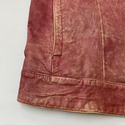 【現状渡し品】【メンズ】 BARASSI バラシ LAMB LEATHER JACKET ラム レザー ジャケット ライトアウター 147-260418-ks-13-tei サイズ：48 カラー：レッド 万代Net店