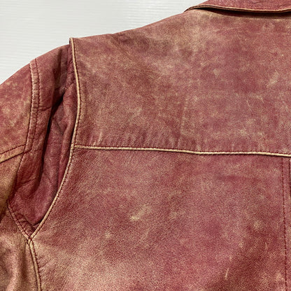 【現状渡し品】【メンズ】 BARASSI バラシ LAMB LEATHER JACKET ラム レザー ジャケット ライトアウター 147-260418-ks-13-tei サイズ：48 カラー：レッド 万代Net店