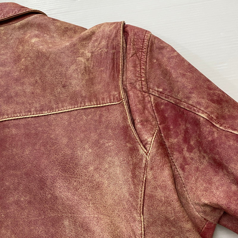 【現状渡し品】【メンズ】 BARASSI バラシ LAMB LEATHER JACKET ラム レザー ジャケット ライトアウター 147-260418-ks-13-tei サイズ：48 カラー：レッド 万代Net店