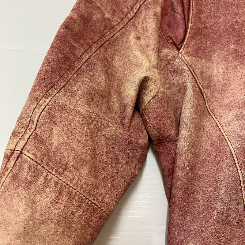 【現状渡し品】【メンズ】 BARASSI バラシ LAMB LEATHER JACKET ラム レザー ジャケット ライトアウター 147-260418-ks-13-tei サイズ：48 カラー：レッド 万代Net店