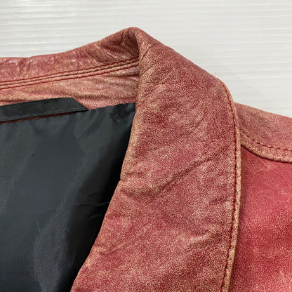 【現状渡し品】【メンズ】 BARASSI バラシ LAMB LEATHER JACKET ラム レザー ジャケット ライトアウター 147-260418-ks-13-tei サイズ：48 カラー：レッド 万代Net店