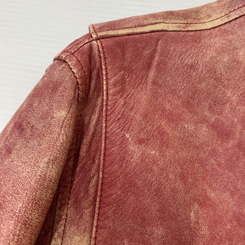 【現状渡し品】【メンズ】 BARASSI バラシ LAMB LEATHER JACKET ラム レザー ジャケット ライトアウター 147-260418-ks-13-tei サイズ：48 カラー：レッド 万代Net店