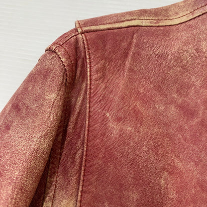 【現状渡し品】【メンズ】 BARASSI バラシ LAMB LEATHER JACKET ラム レザー ジャケット ライトアウター 147-260418-ks-13-tei サイズ：48 カラー：レッド 万代Net店