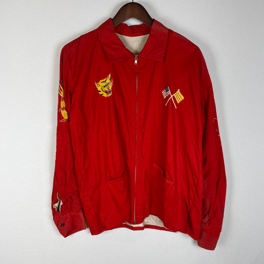 【中古品】【メンズ】 USED CHULAI VIETNAM JACKET チュライ ベトナムジャケット ライトアウター 145-260418-ks-14-tei サイズ：表記サイズ無し カラー：レッド　※ジップYKK(後付け 万代Net店