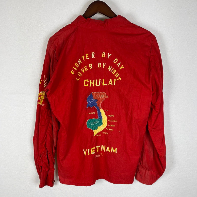 【中古品】【メンズ】 USED CHULAI VIETNAM JACKET チュライ ベトナムジャケット ライトアウター 145-260418-ks-14-tei サイズ：表記サイズ無し カラー：レッド　※ジップYKK(後付け 万代Net店