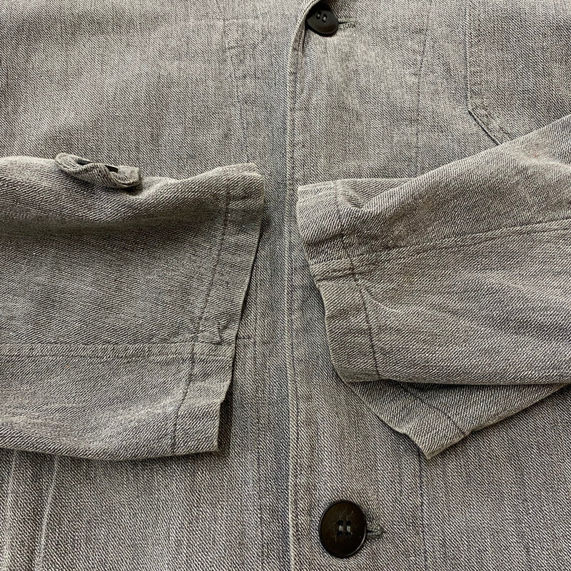 【中古品】【メンズ】 FRENCH ARMY フランス軍 50～60's BLACK CHAMBRAY ATELIER COAT VINTAGE 50～60年代 ブラック シャンブレー アトリエ コート ライトアウター 145-260418-ks-12-tei サイズ：表記サイズ無し カラー：グレー 万代Net店
